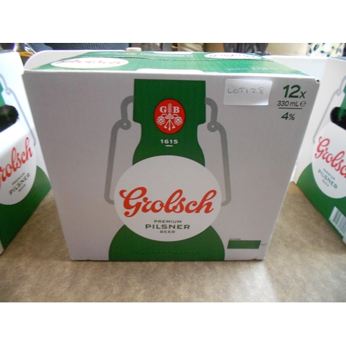 128 - Box of 12 Bottles of Grolch, In Date. Collection Only