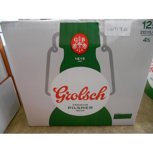 130 - Box of 12 Bottles of Grolch, In Date. Collection Only