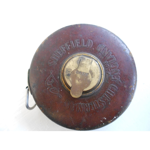 200 - Chesterman Leather Bound Tape Measure