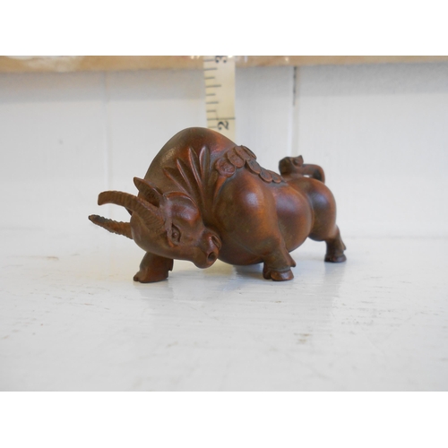 208 - Nicely Carved Chinese Wooden Bull