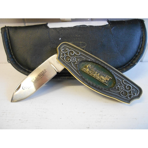 196 - Franklin Mint Collecters Edition Pen Knife with Case