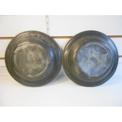 230 - 2 1808 London TF AF YWM Pewter Bowls,Signed