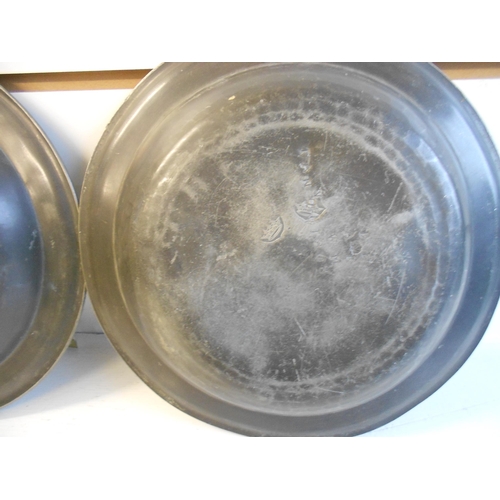 230 - 2 1808 London TF AF YWM Pewter Bowls,Signed