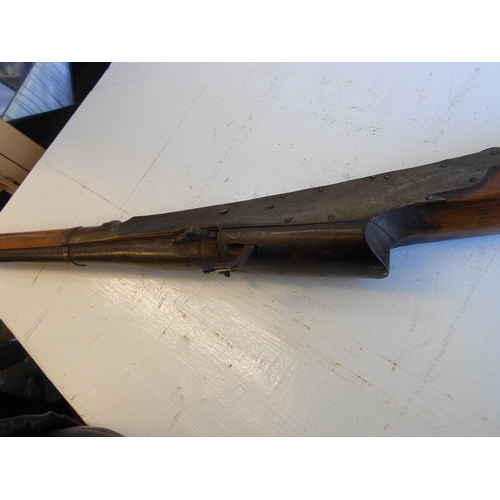 90 - 18th Century Military Issue Black Powder Rifle with Numbers on Stock, 3156