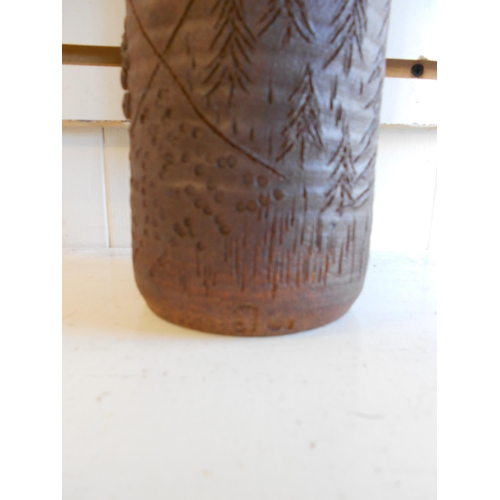 84 - Signed Stone Ware Vase,28 cm Hight