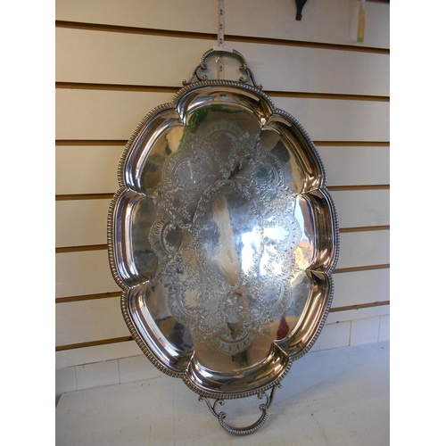 11 - A Very Large Silver Plate Serving Tray