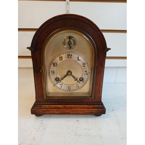 104 - Antique Oak Mantle Clock