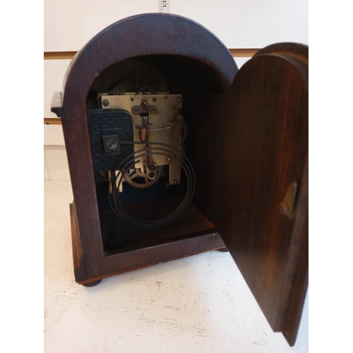 104 - Antique Oak Mantle Clock