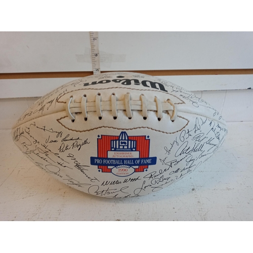 320 - Enshrienee Autographs Pro Football Hall of Fame 1990 Edition. Wilson Ball