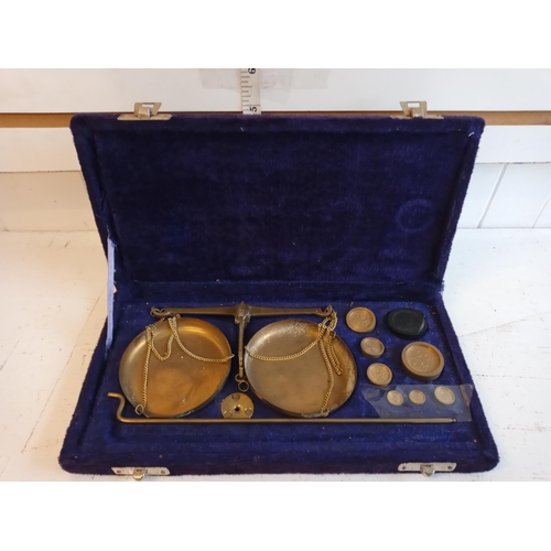 323 - Set of Scales & weights in Velvet Box