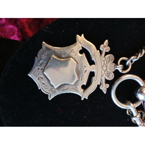 152 - Very Good Quality Silver Pocket Watch with Fob,Key & Chain