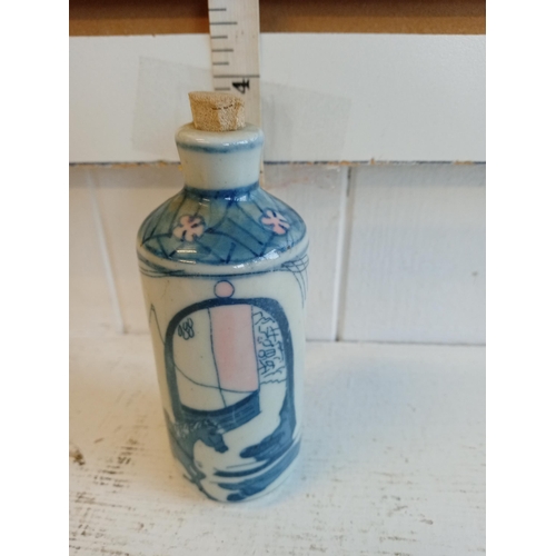 166 - 6 Character Mark Blue & White Chinese Scent Bottle