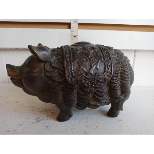 19 - Heavy Bronze Lucky Money Pig