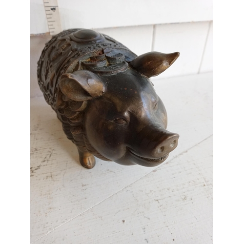 19 - Heavy Bronze Lucky Money Pig