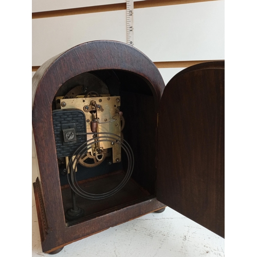 202 - Lovely Oak Cased  Mantle Clock, Working