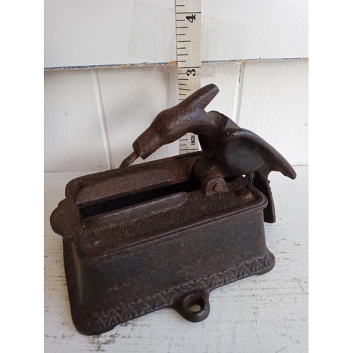 21 - Victorian Cast Iron Phoenix Vesta