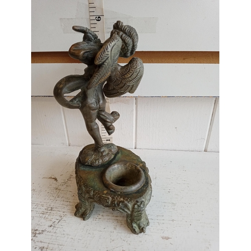 235 - Bronze Cherub Candle Holder