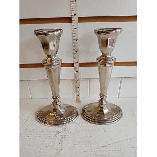 244 - Pair of Silver Plate Candle Sticks