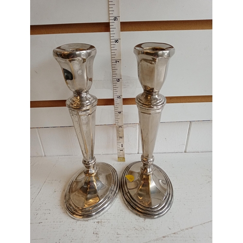 244 - Pair of Silver Plate Candle Sticks