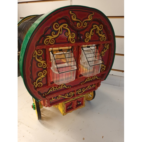 331 - Gypsy Caravan Finch Cage, Hand Made & hand Painted, Collection Only