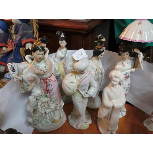 368 - 6 Assorted Chinese Lady Figurines