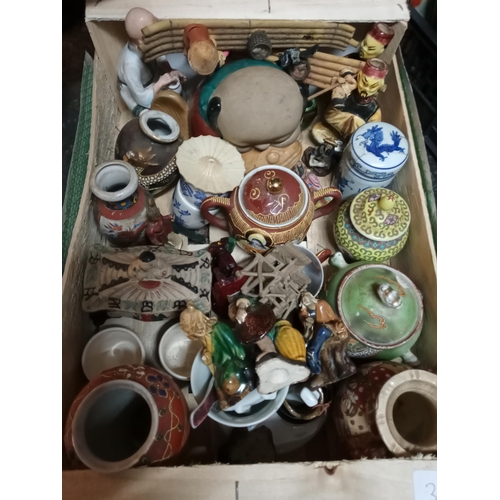 377 - Box of Assorted Chinese Pottery & Other