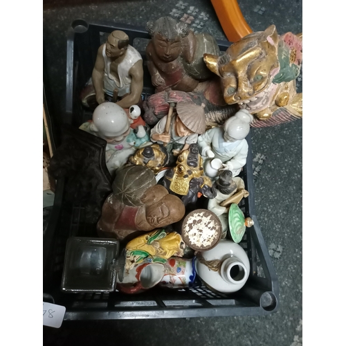 378 - Box of Assorted Chinese Pottery & Other