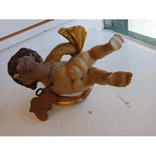 42 - 19th Century Wall hanging Cherub. Rare