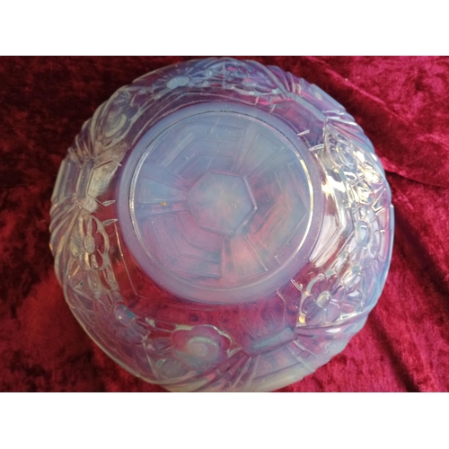 6 - Lovely Vaseline Glass Dish, Signed