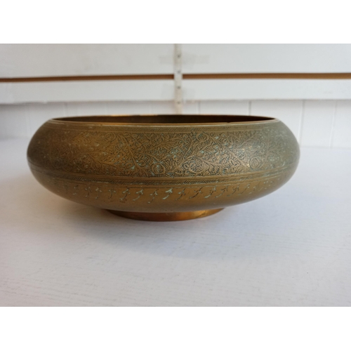 306 - Heavy Brass Bowl with Mixed County Coins