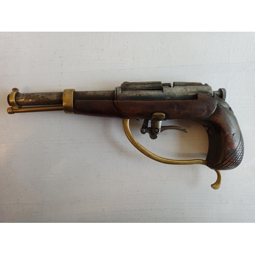 131 - Very Unique Percussion Black Powder Pistol, Origin Unknown