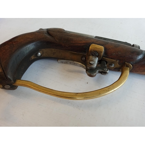 131 - Very Unique Percussion Black Powder Pistol, Origin Unknown