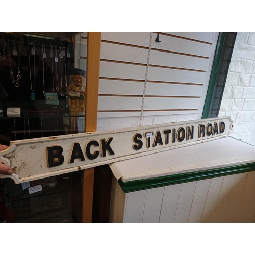 304 - Cast Iron Back Station Road Sign