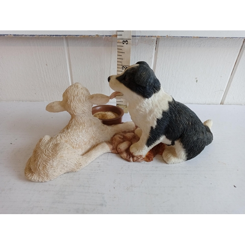 46 - Collie Dog & Lamb Ornament