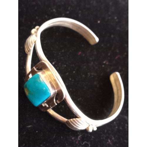 210 - Turquoise & Silver Bangle