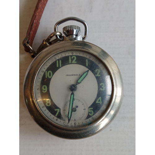 223 - Ingersol mechanical Pocket Watch in Case,working