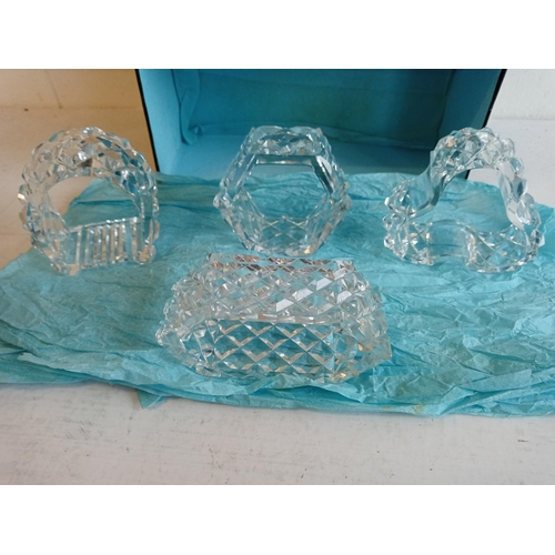 243 - 4 Art Glass napkin Rings