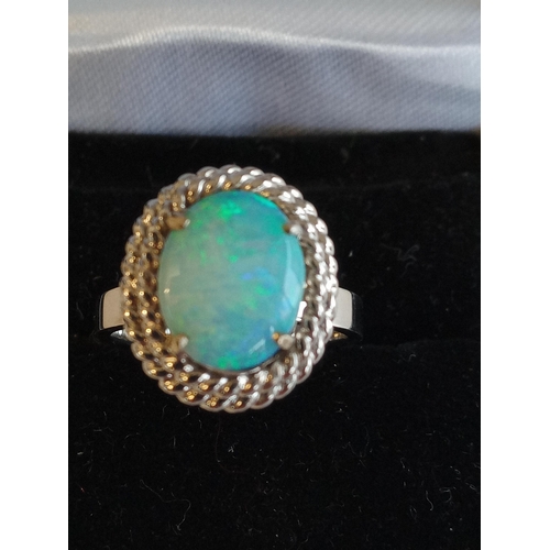 142 - 14ct Gold with Hang Fong Opal Ring, Size K