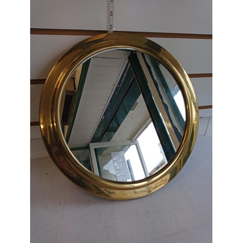 45 - Wall Mounted Brass Mirror with Angling Bracket