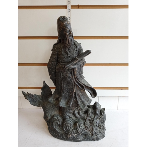 1 - Chinese Bronze Fish Man, Very well decorated