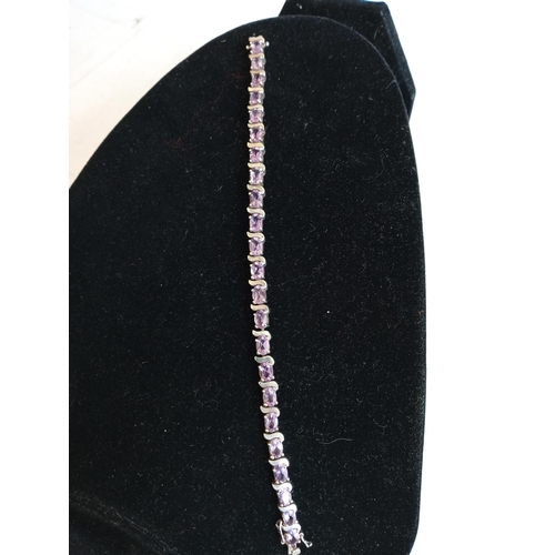 112 - Silver & Amethyst Bracelet