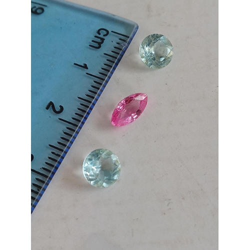 120 - 2 Topaz Stones 0.88ct & 0.95ct & 0.95 ct Blue Spinel