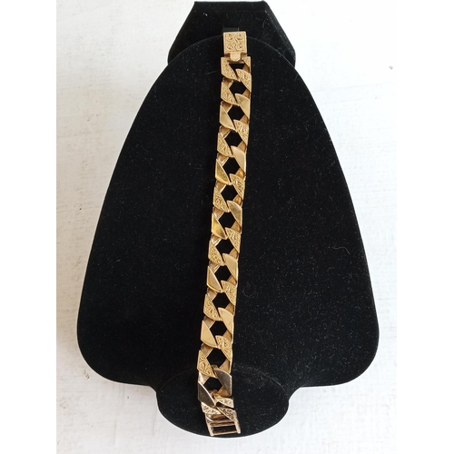 146 - 9ct Gold Gents Bracelet, 67 Grams