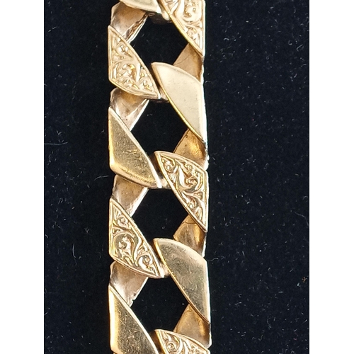 146 - 9ct Gold Gents Bracelet, 67 Grams