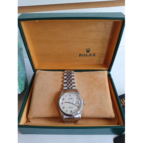 157 - Rolex Oyster Perpetual Date Just Gents Wrist Watch with Box & papers. In mint Condition