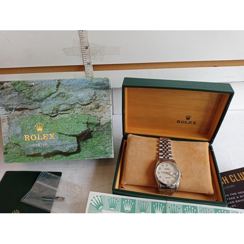 157 - Rolex Oyster Perpetual Date Just Gents Wrist Watch with Box & papers. In mint Condition