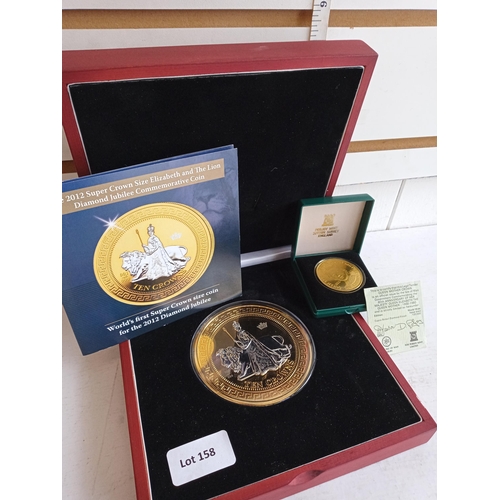 158 - The London Mint Office 2012 Super Crown Size Coin, Ten Crowns in Presentation Case with Certificate ... 