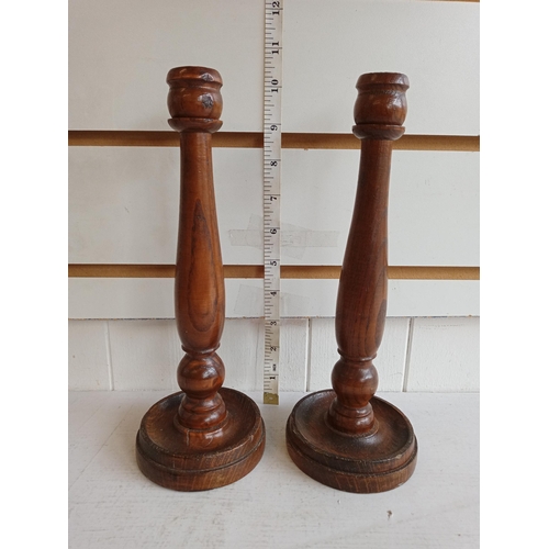 20 - Pair of Wooden Candle Sticks