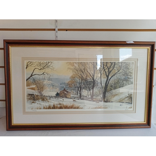 321 - Signed Landscape Print, Winters in Dentdale. Signed Terry Logan