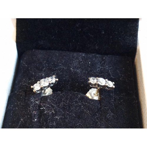 363 - Pair of Pandora Ear Rings with Clear Stones